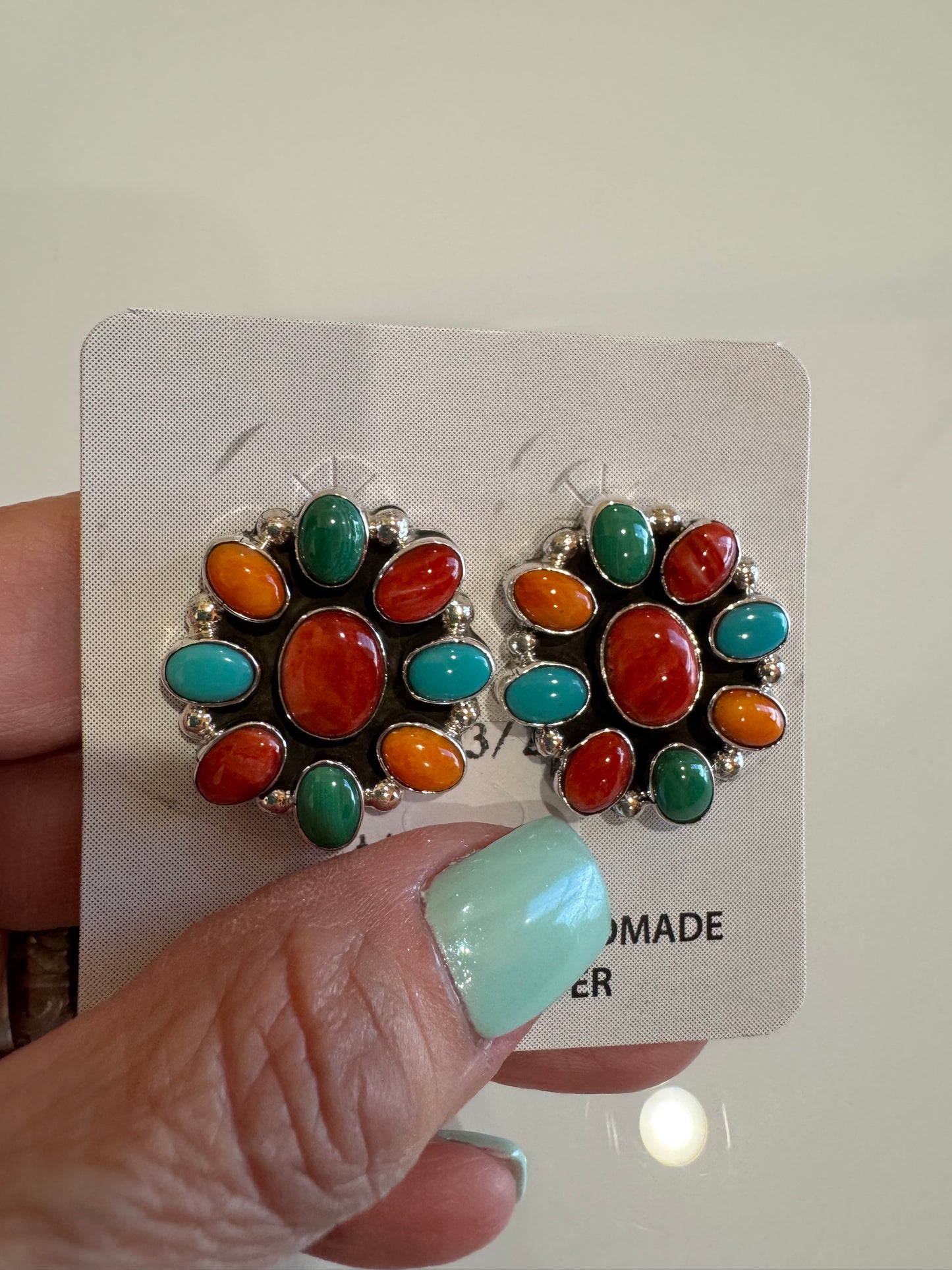 Multicolor Cluster Stud Earrings