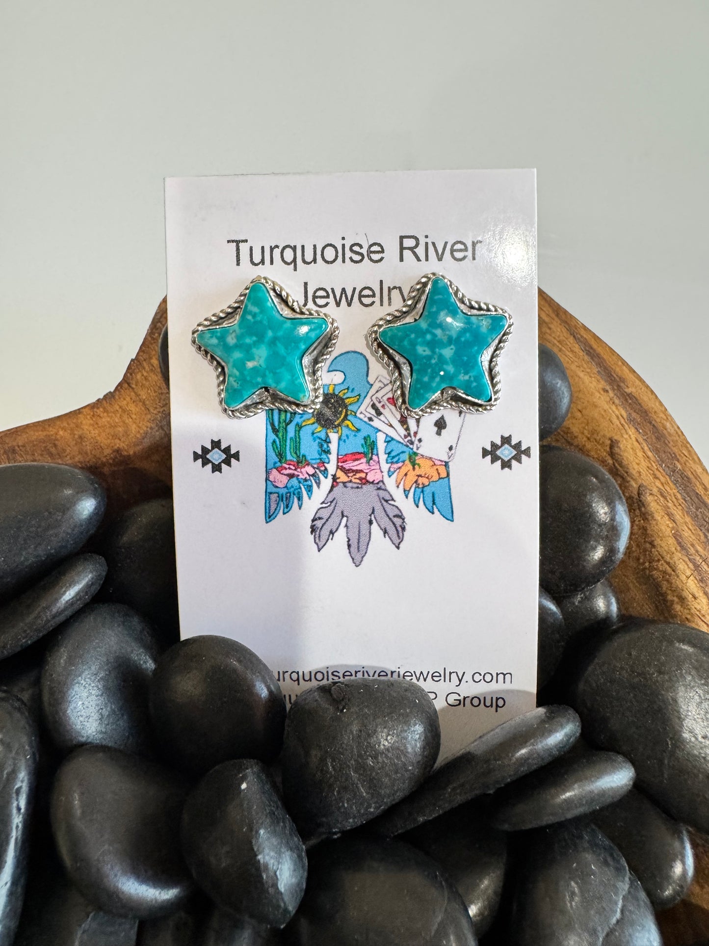 Armenian Turquoise Star Earrings