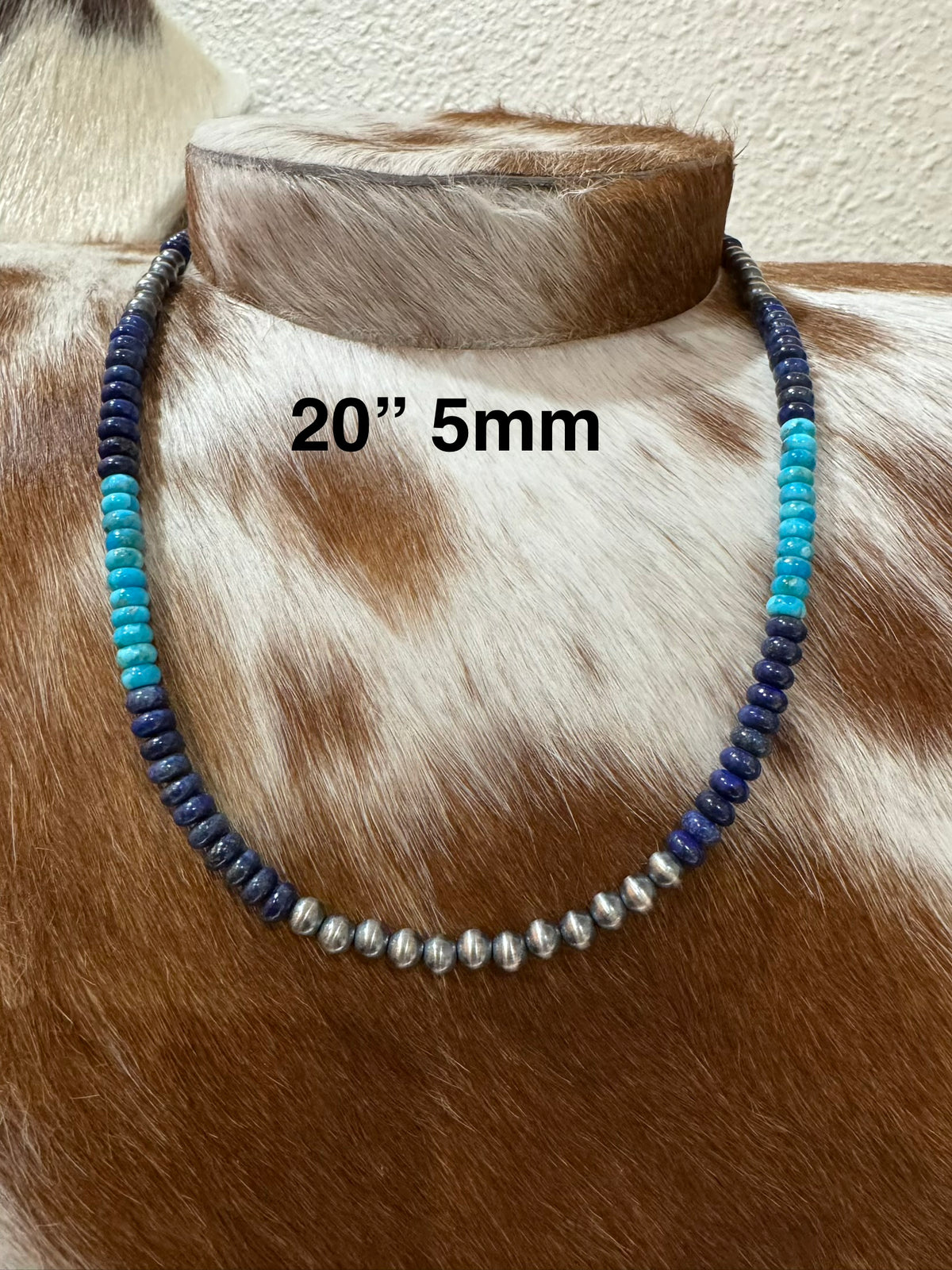 Kingman & Lapis Sterling Silver Pearl Necklace