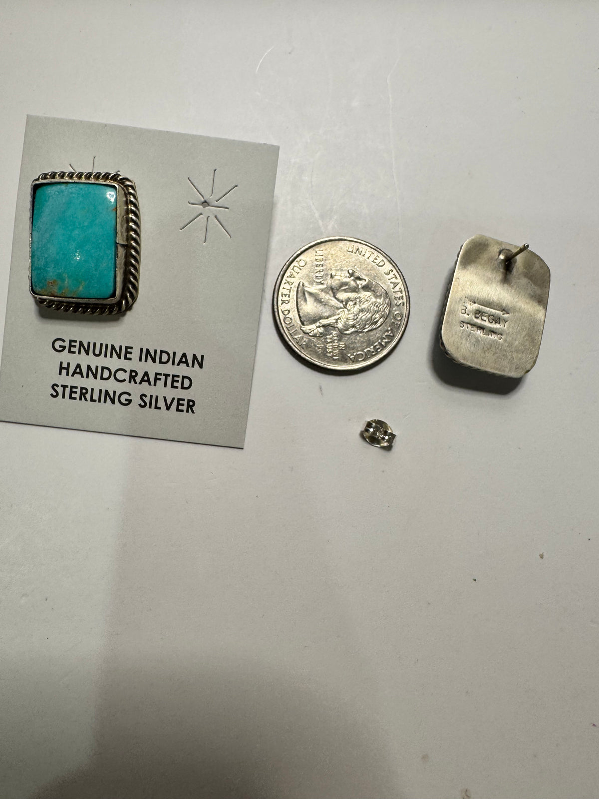Rectangle Kingman Stud Earrings