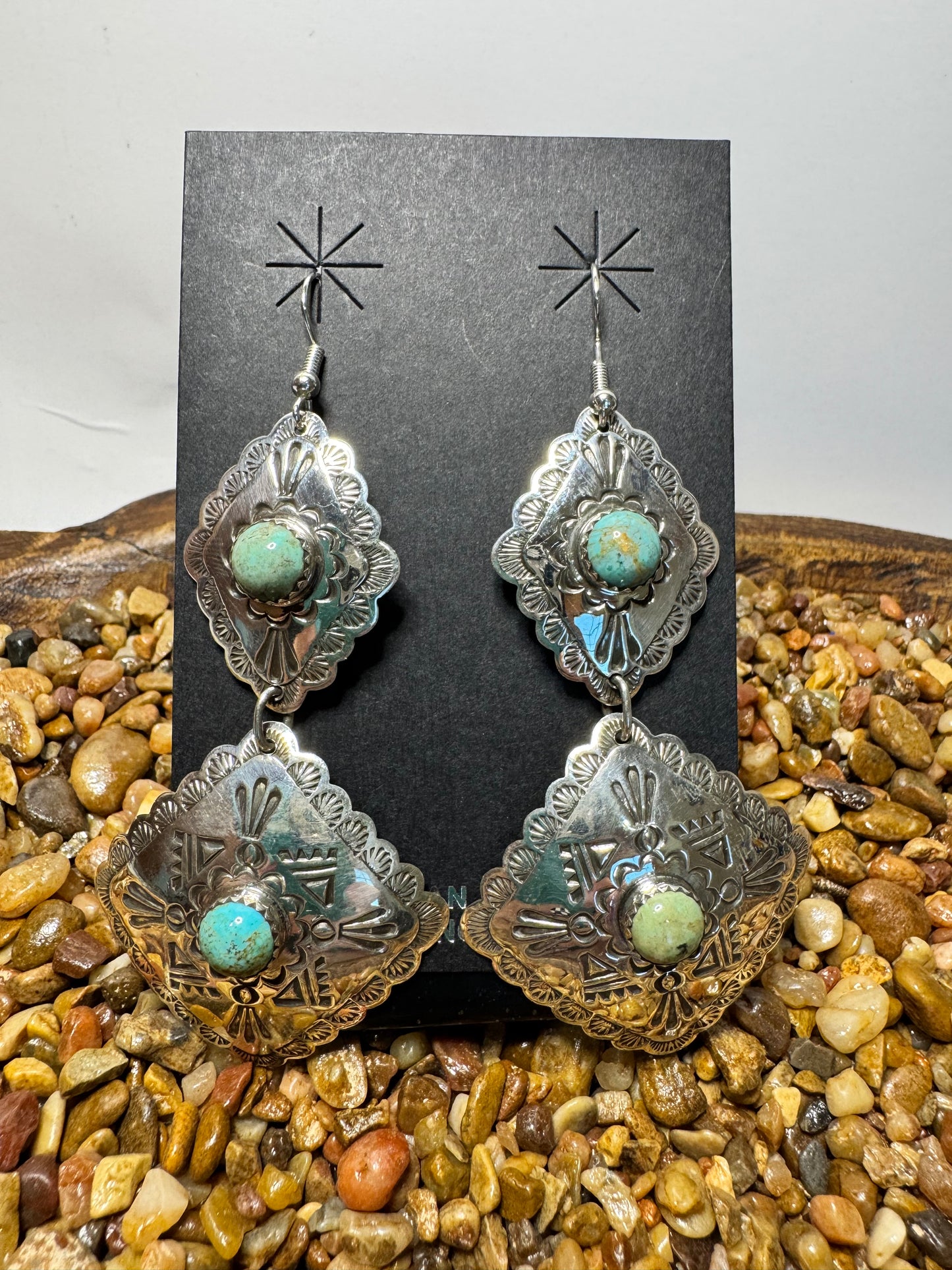 Kingman Double Concho Dangle Earrings