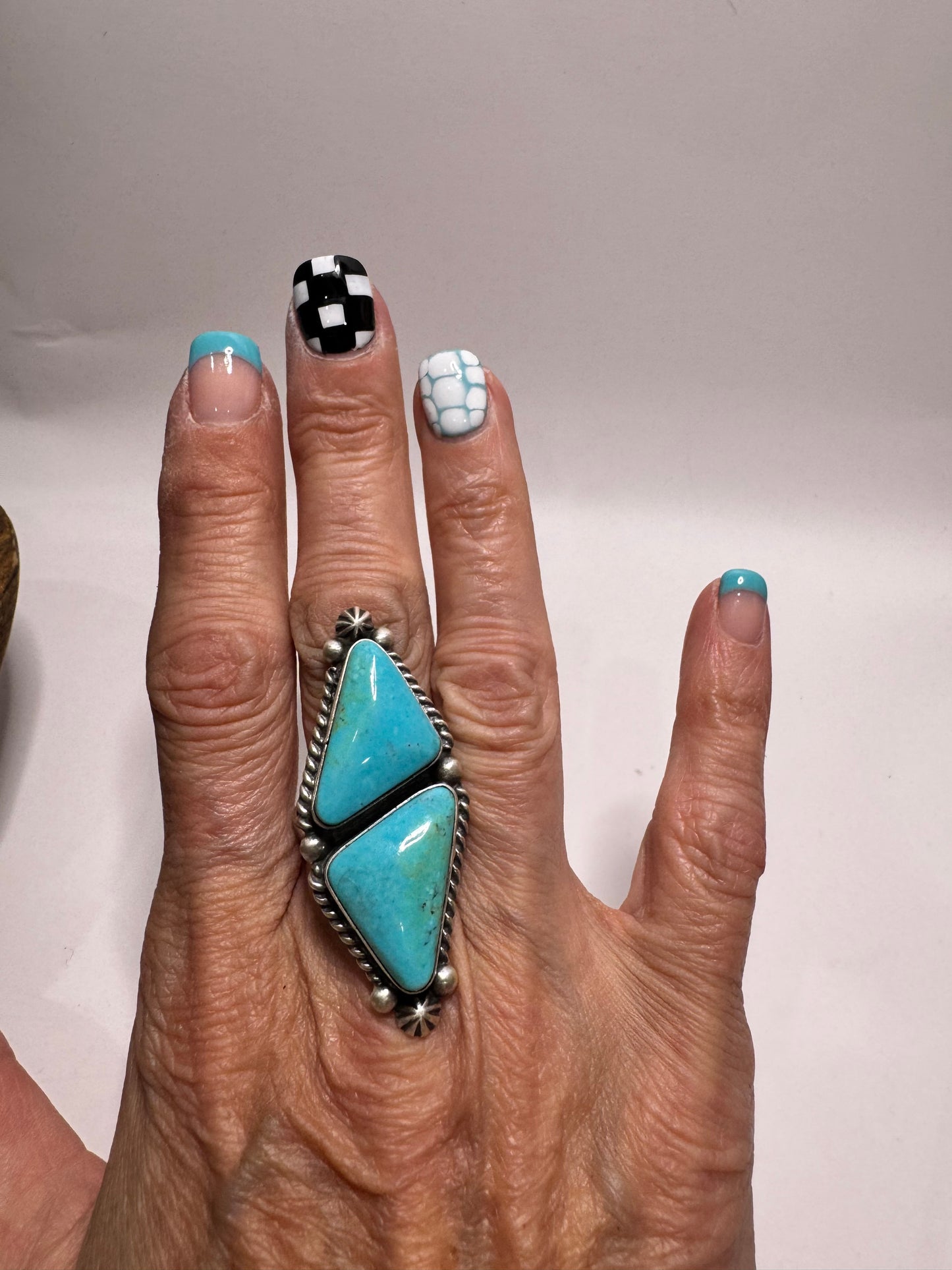 Kingman Turquoise 2 stone Ring