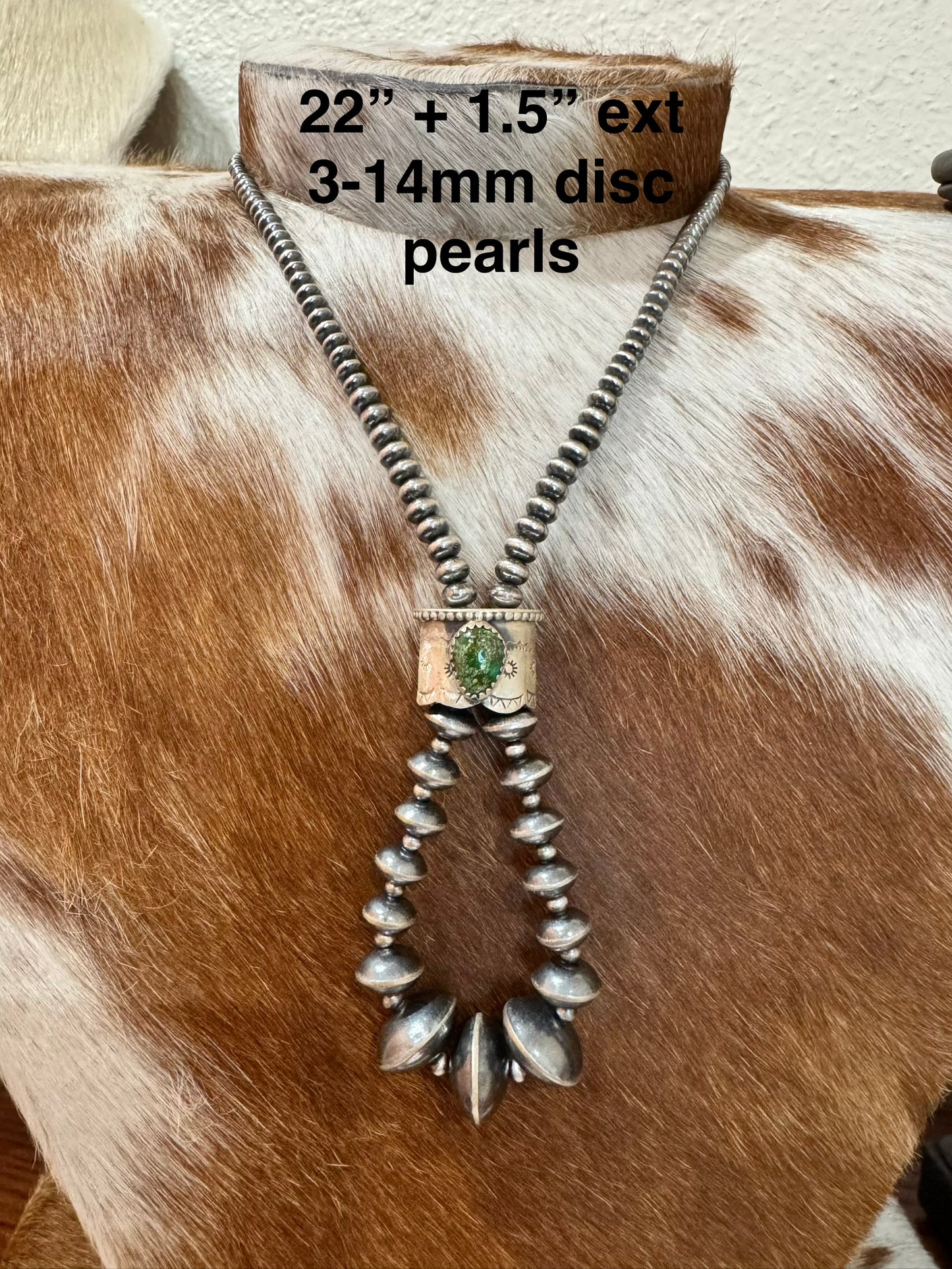 22”-23.5” Sterling Silver Pearl & Sonoran Gold Turquoise Jackla