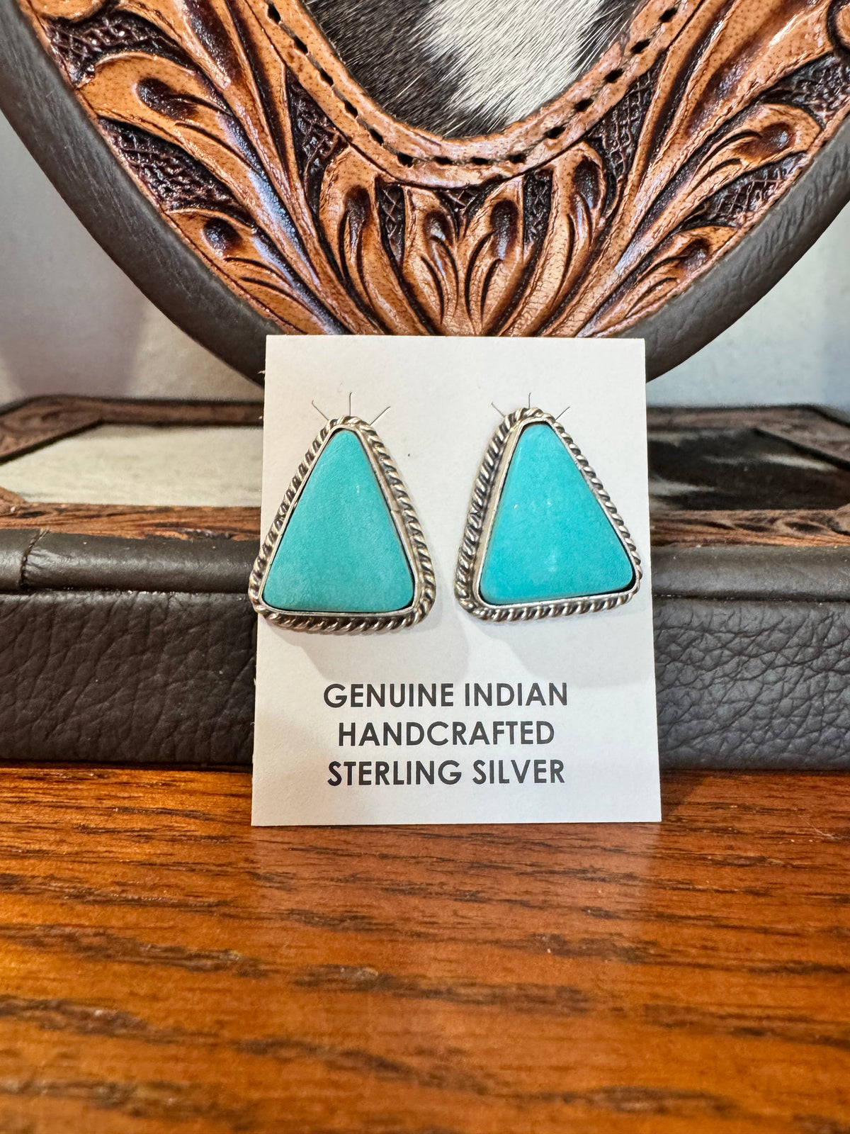 Triangle Kingman Stud Earrings