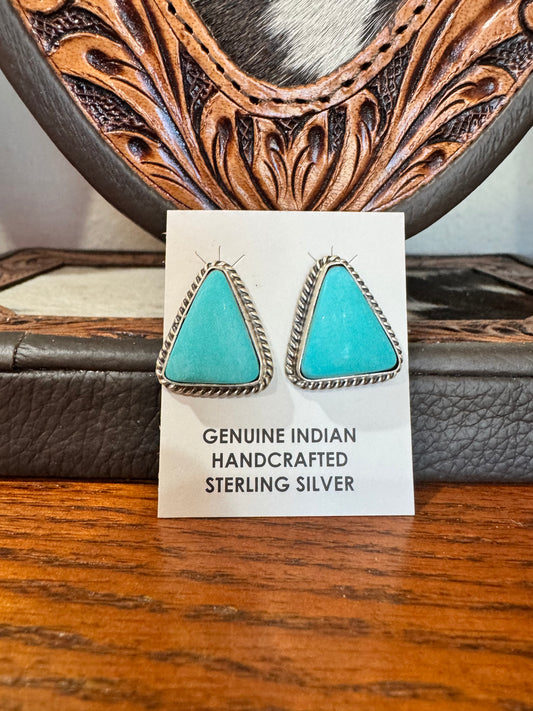 Triangle Kingman Stud Earrings