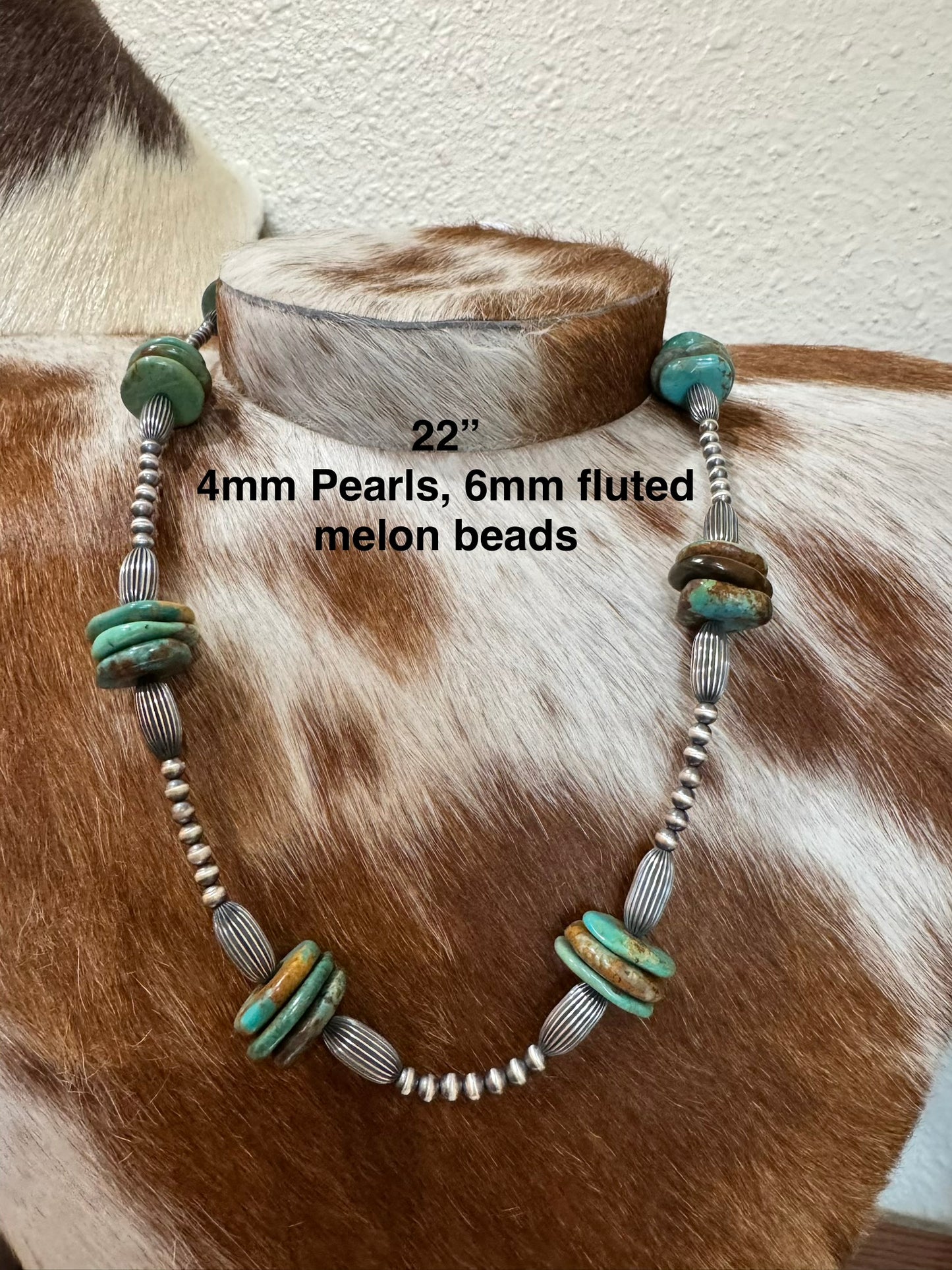 Sterling Silver Pearls w/Kingman Turquoise