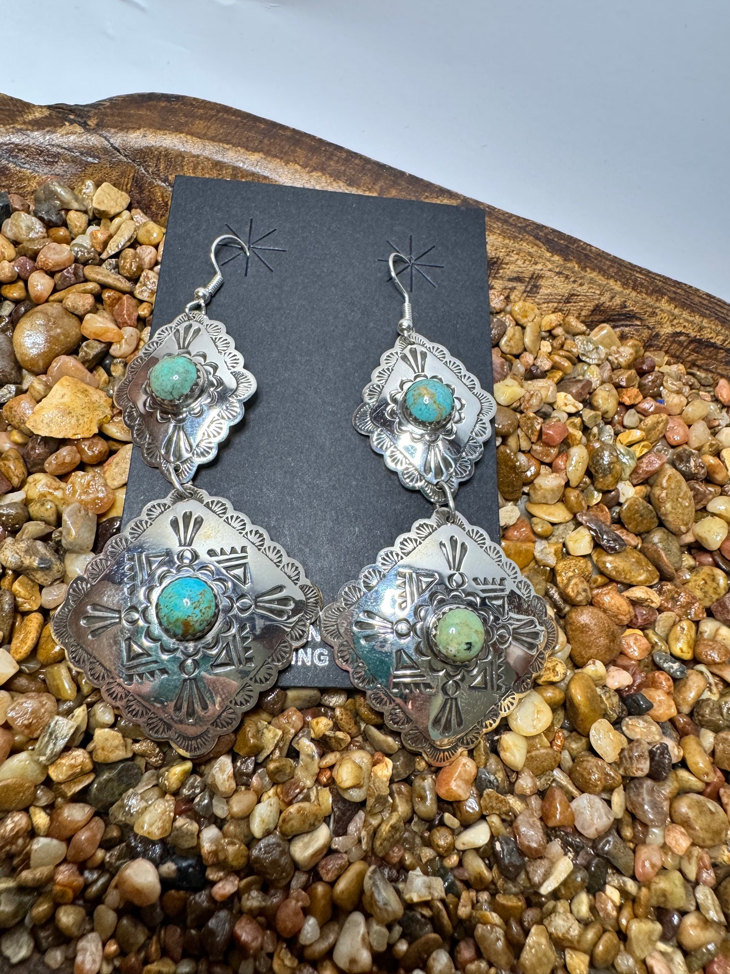 Kingman Double Concho Dangle Earrings