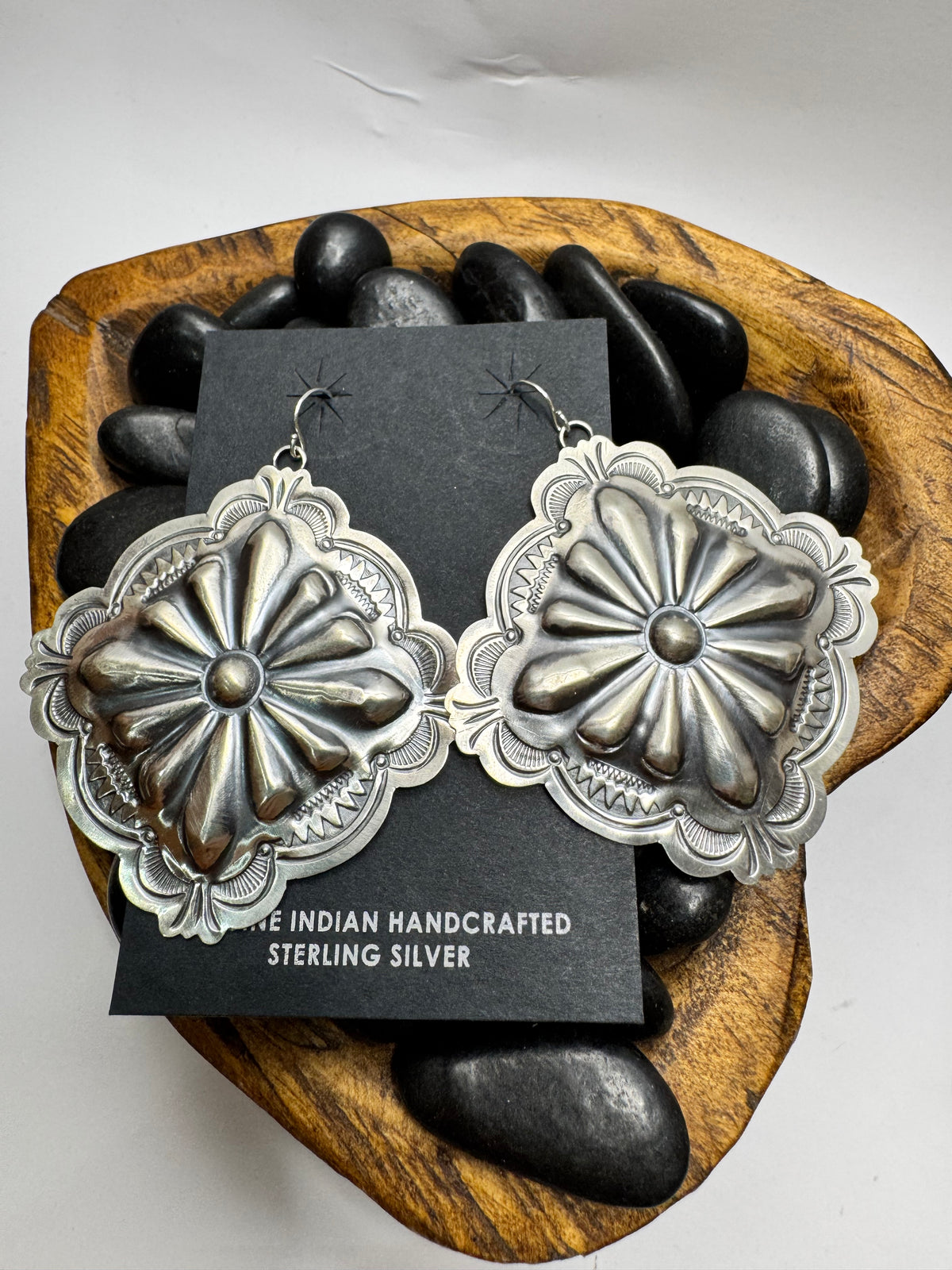 Diamond Concho Dangle Earrings