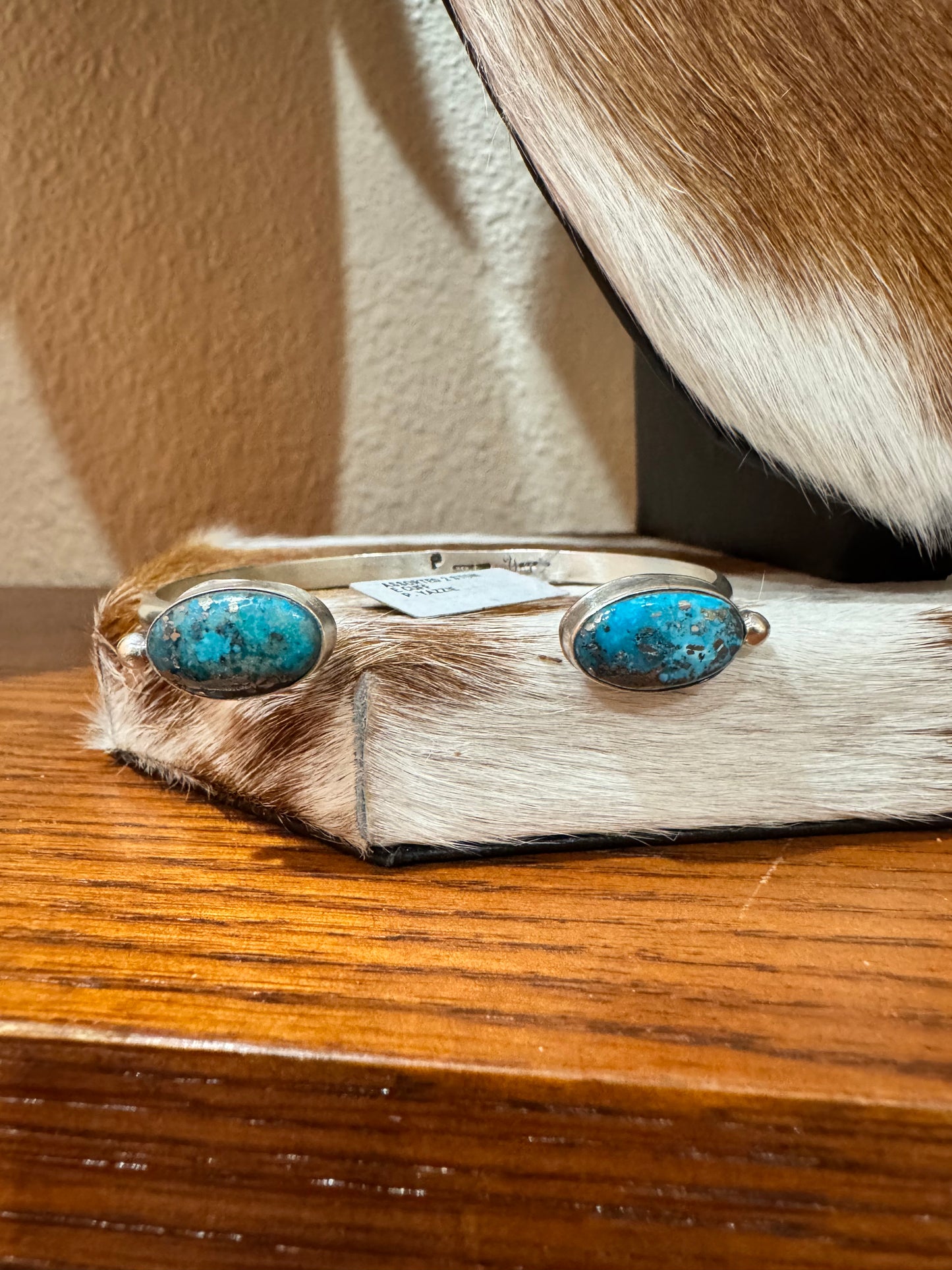 Morenci Turquoise 2 Stone Reverse Cuff