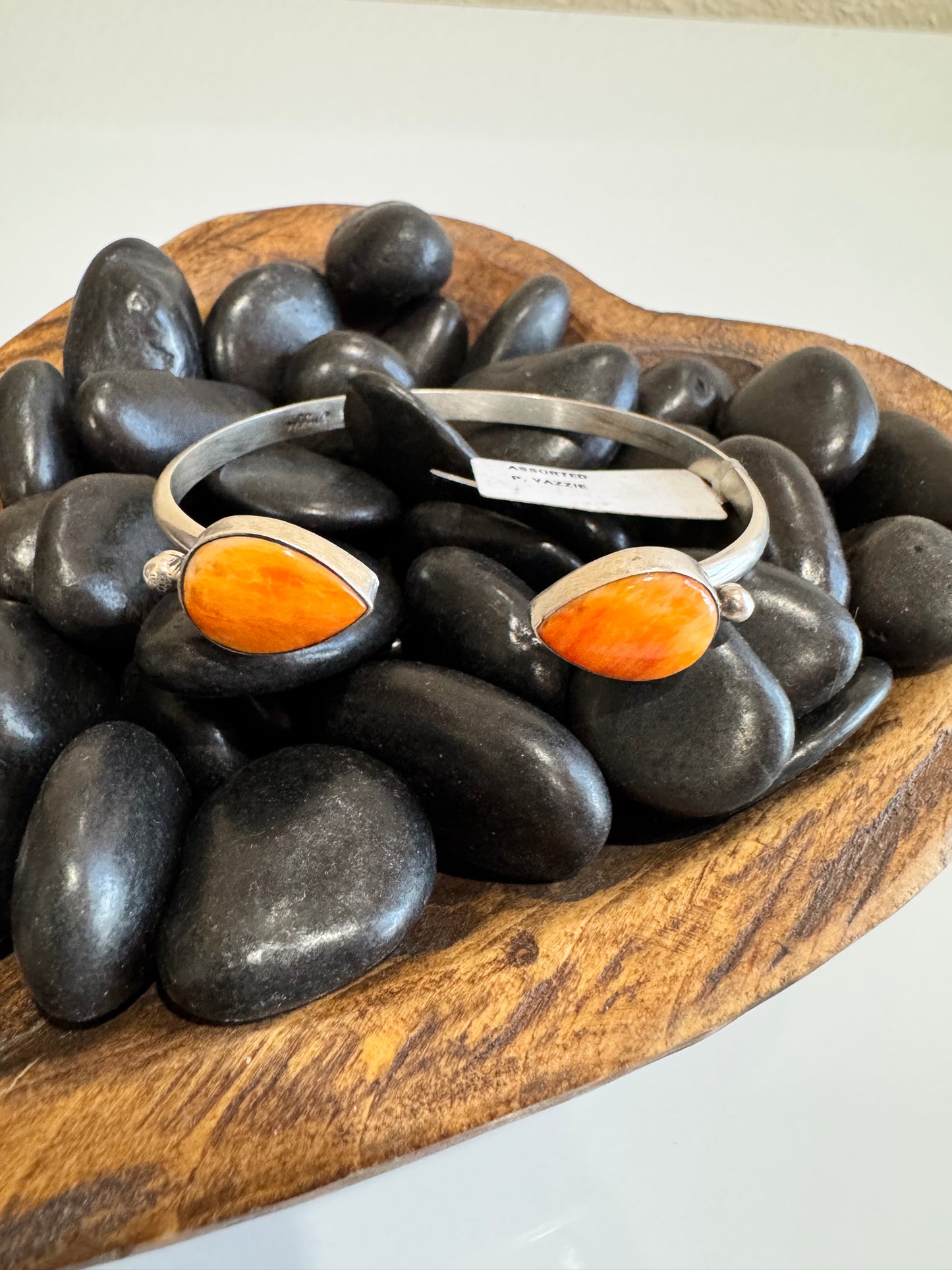 Orange Spiny 2 Stone Reverse Cuff