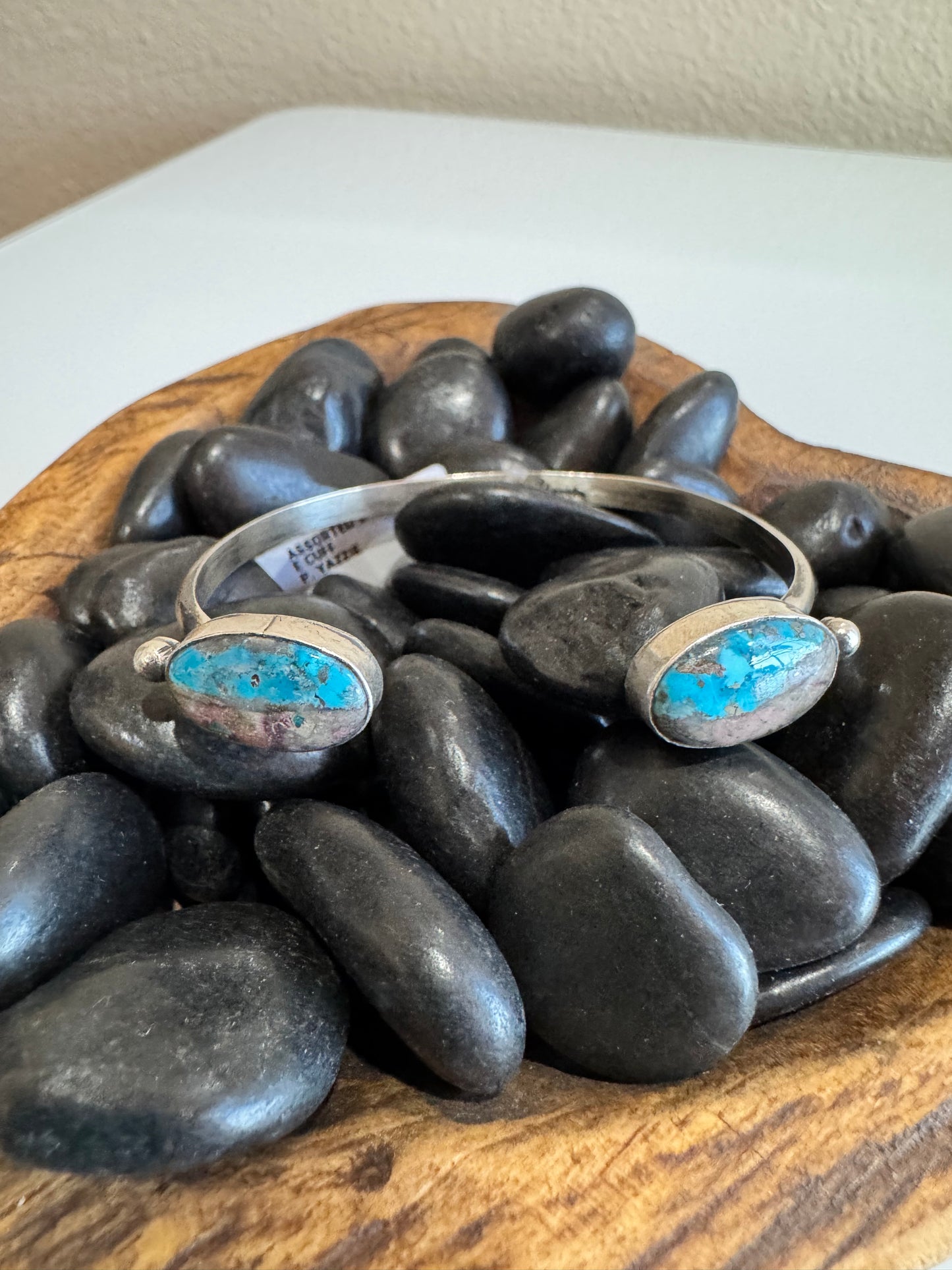 Morenci Turquoise 2 Stone Reverse Cuff