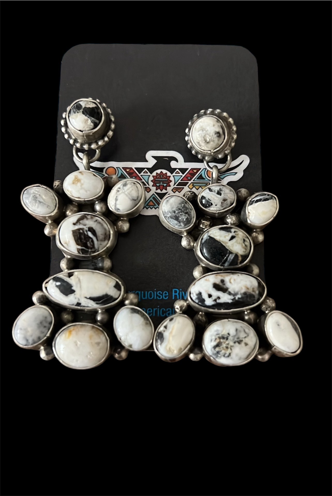 White Buffalo Cluster Earrings