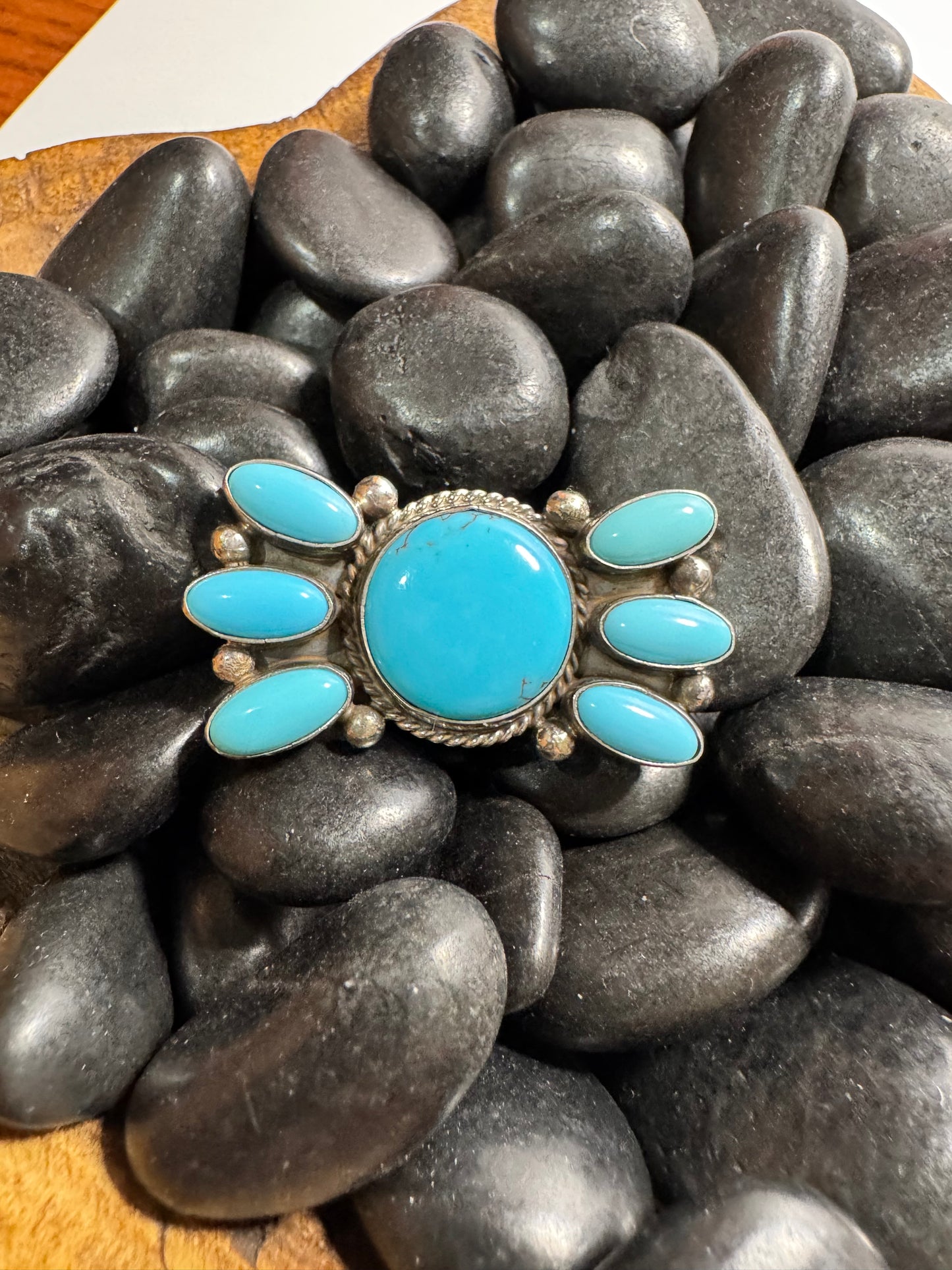 Kingman Turquoise Cluster Pin