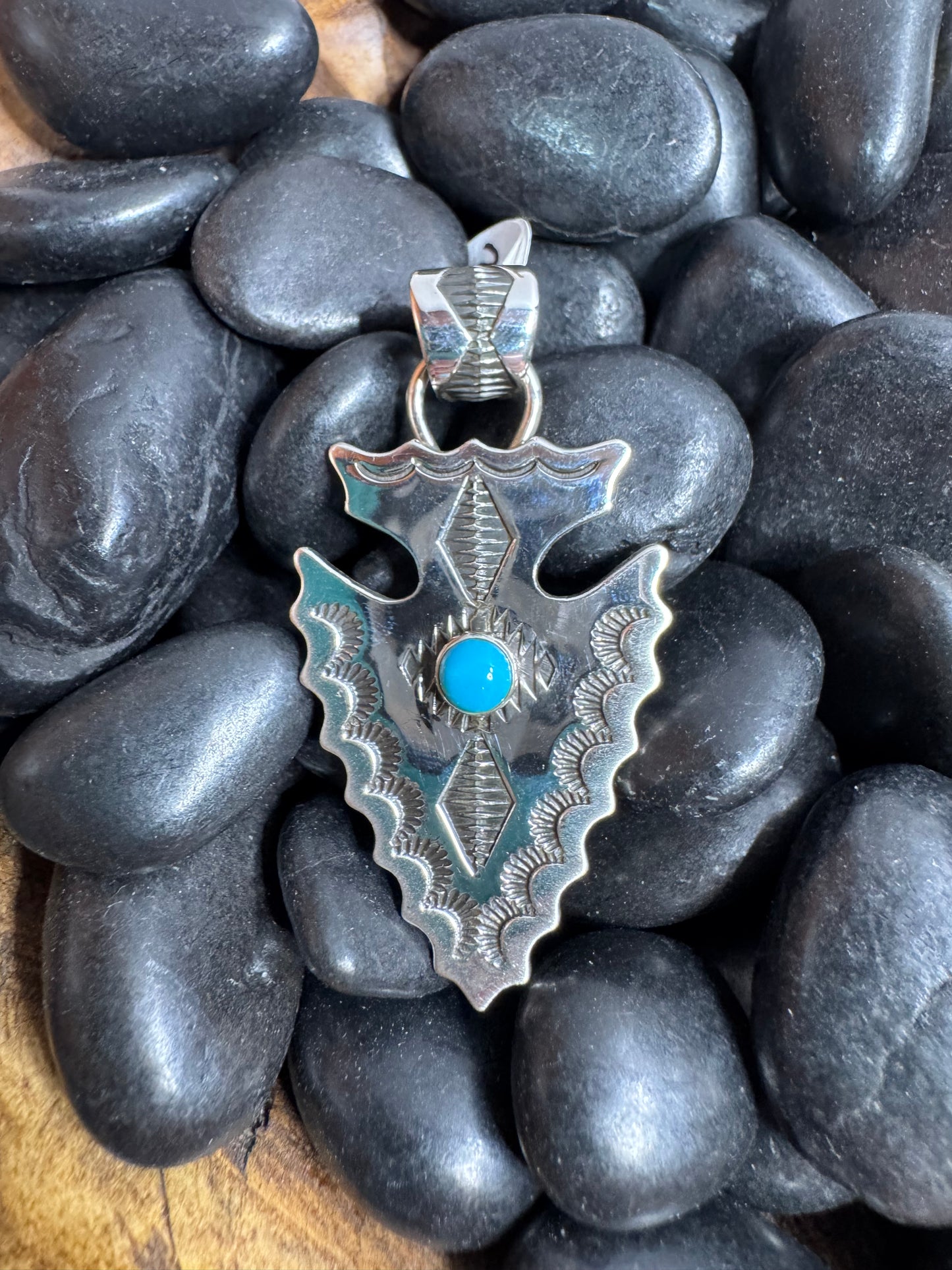 Sleeping Beauty Arrowhead Pendant