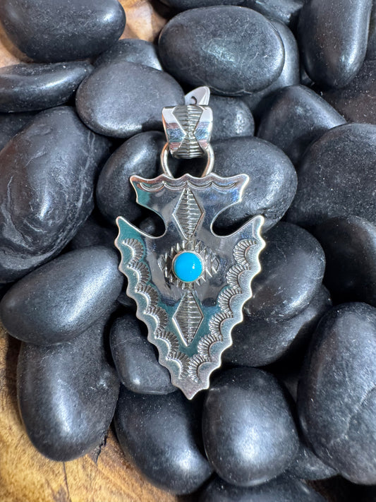 Sleeping Beauty Arrowhead Pendant