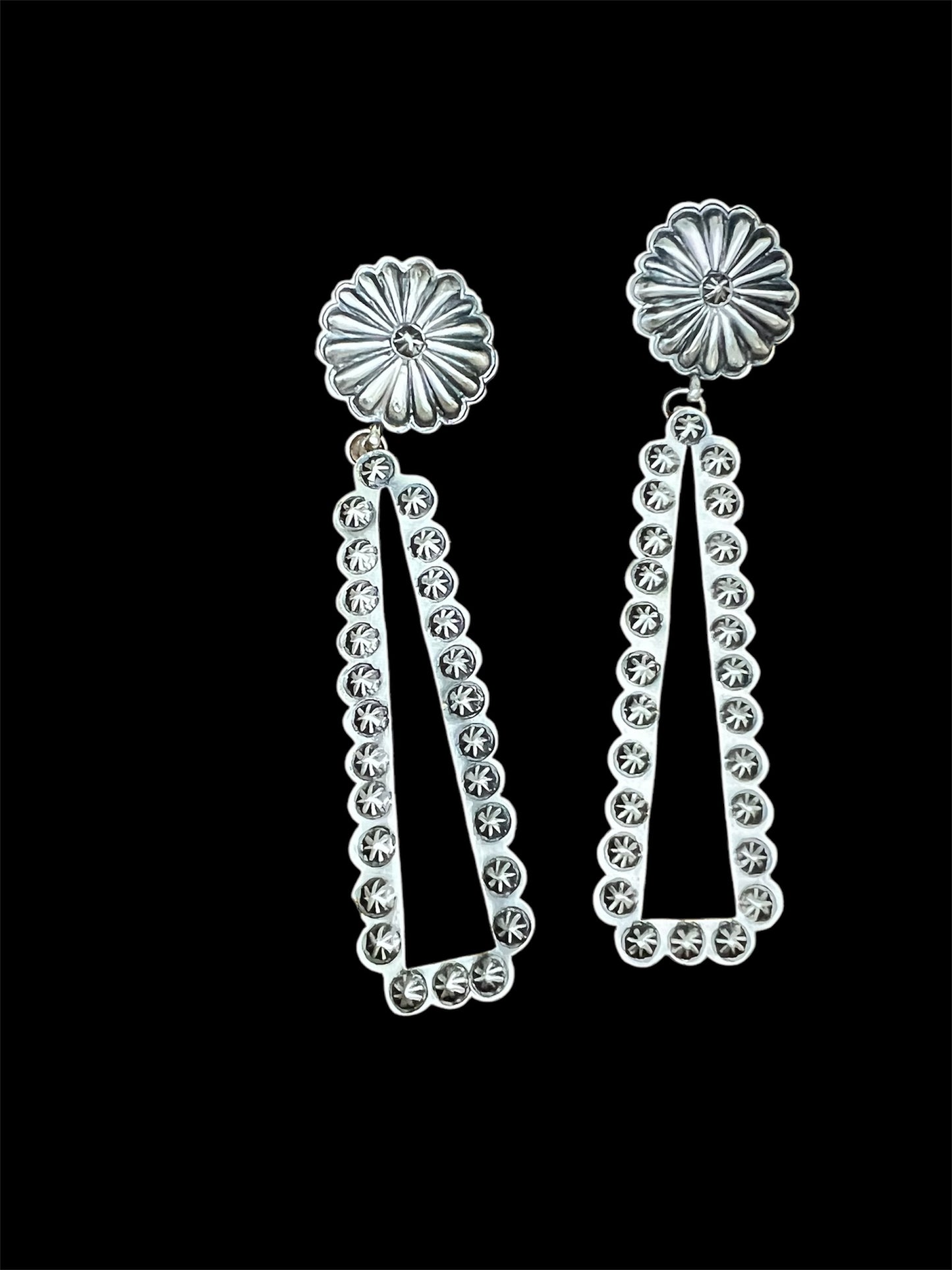 Sterling Silver Starshot Concho Earrings