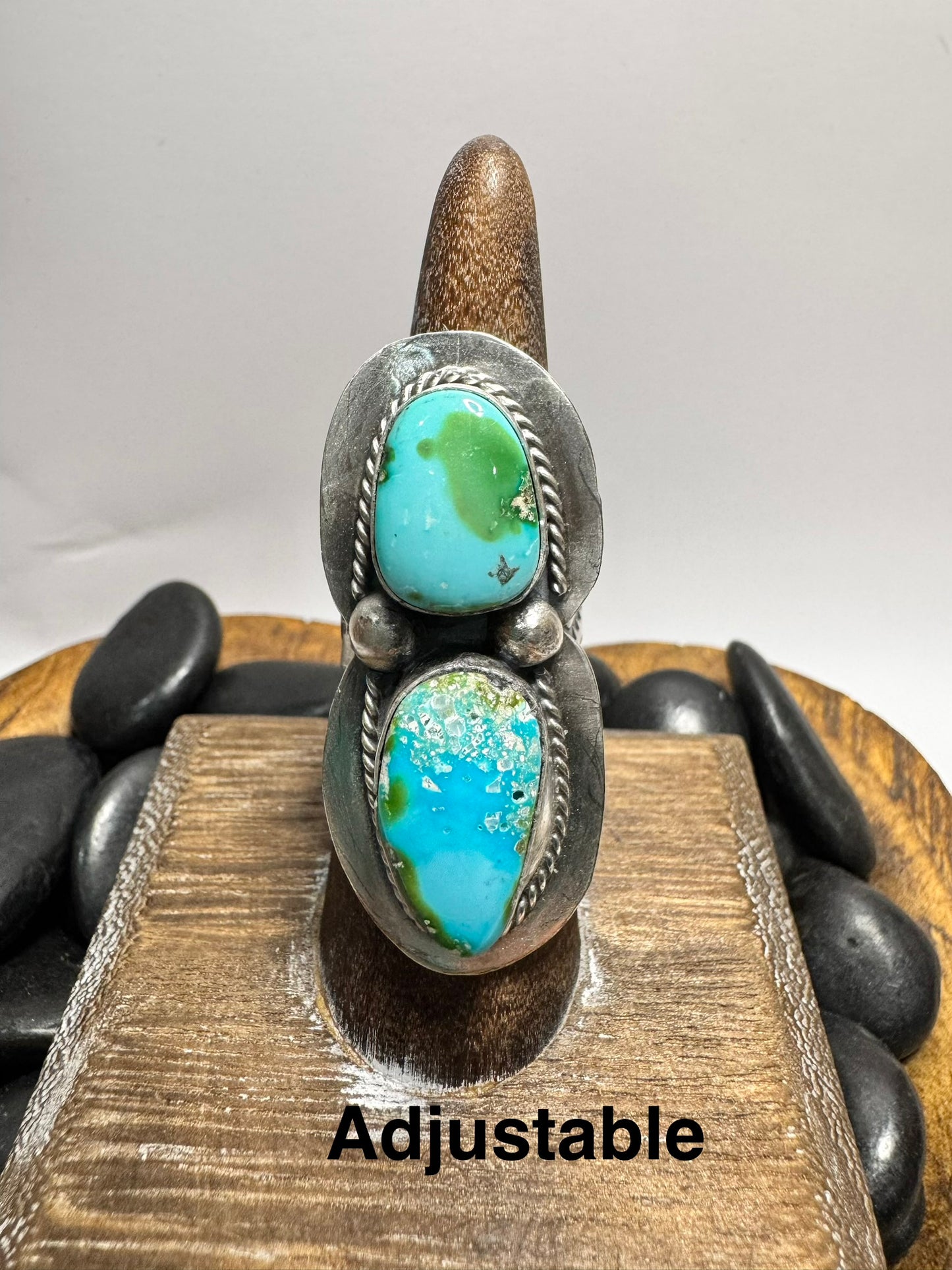 Sonoran Gold Turquoise 2 stone Ring