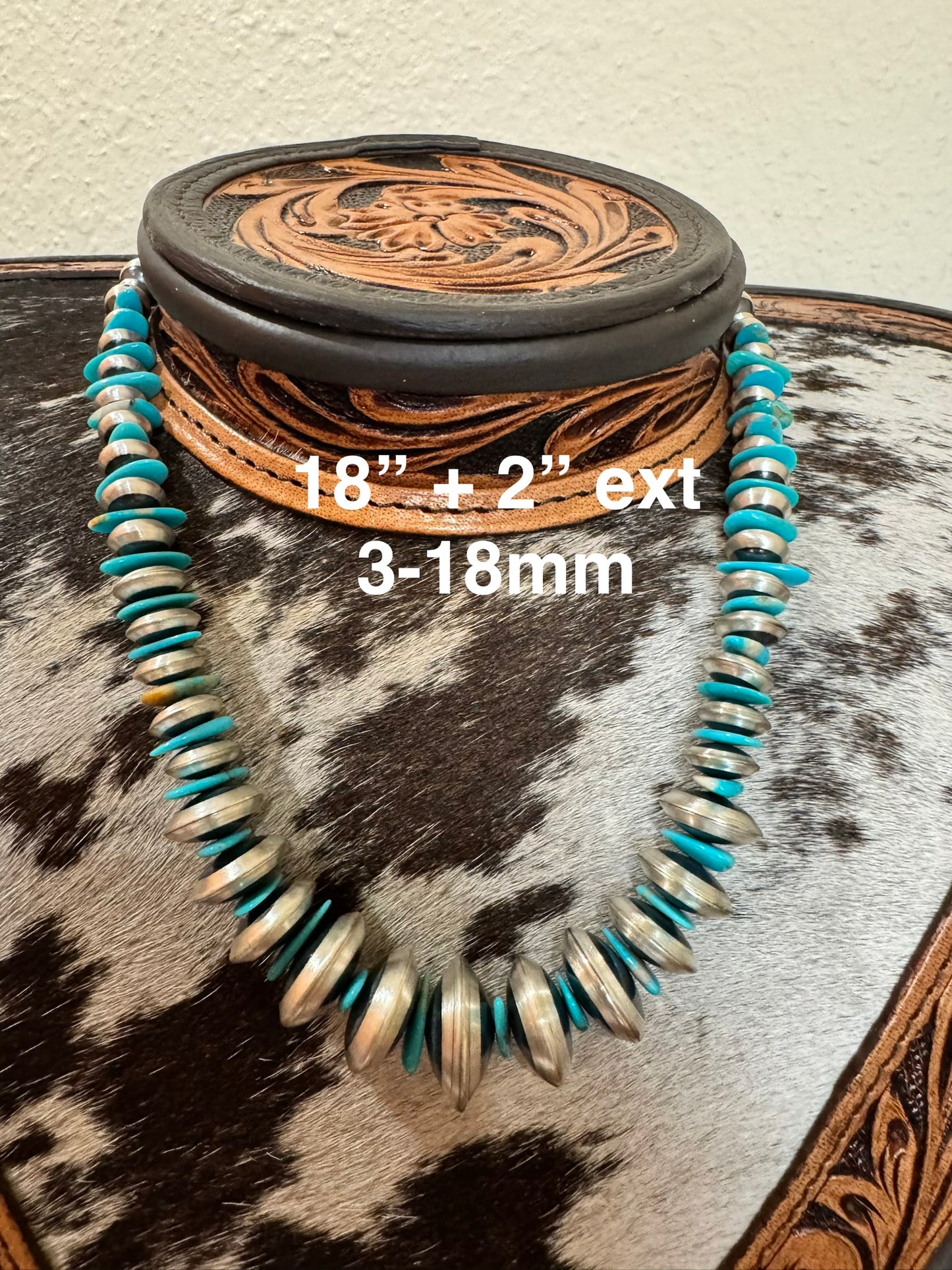 18”-20” Sterling Silver Pearls w/Armenian Turquoise