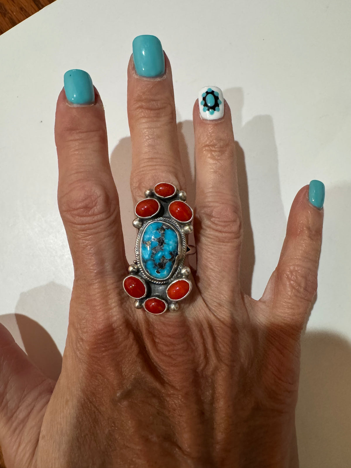 Kingman & Coral Cluster Ring