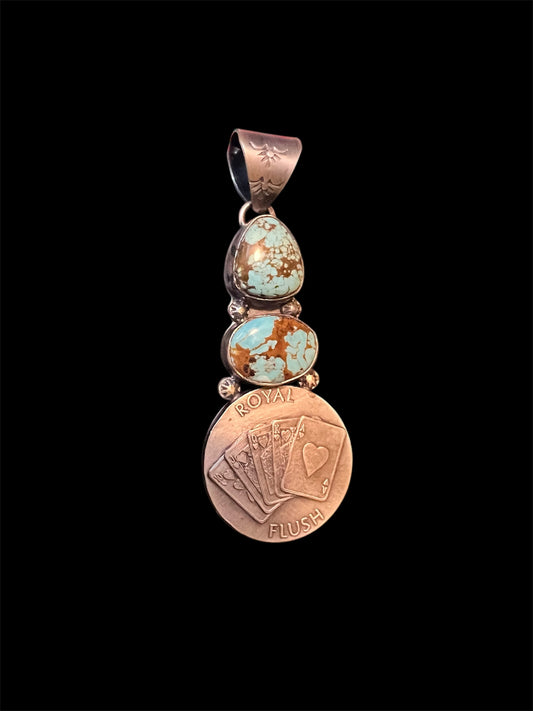 Royal Flush Mine #8 Turquoise Pendant