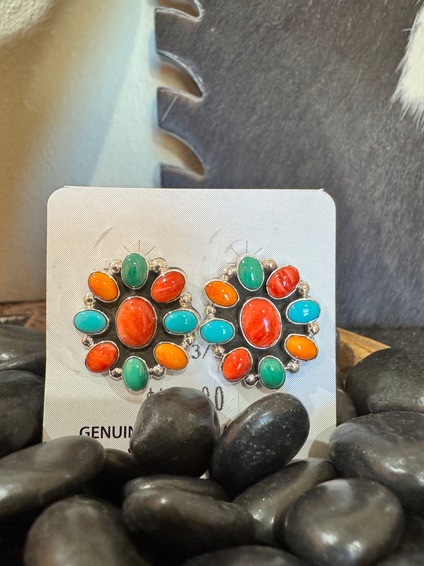 Multicolor Cluster Stud Earrings