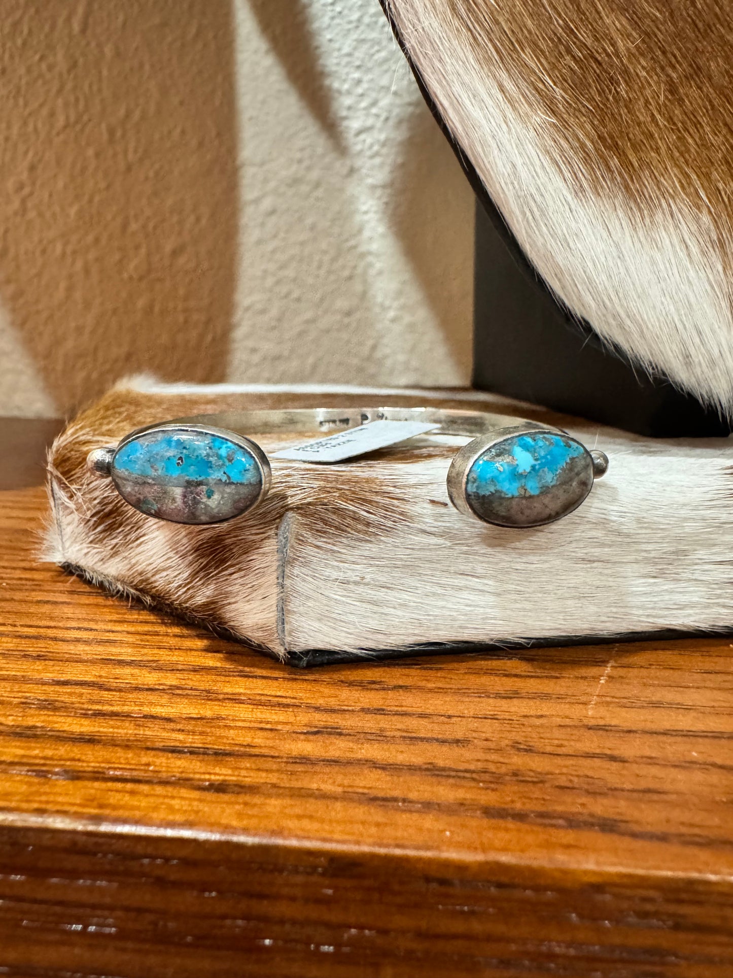Morenci Turquoise 2 Stone Reverse Cuff