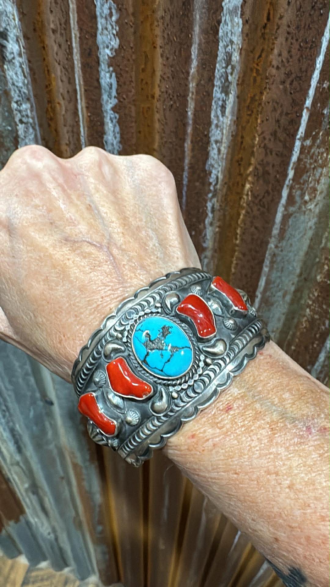 Red Coral & Kingman Cuff