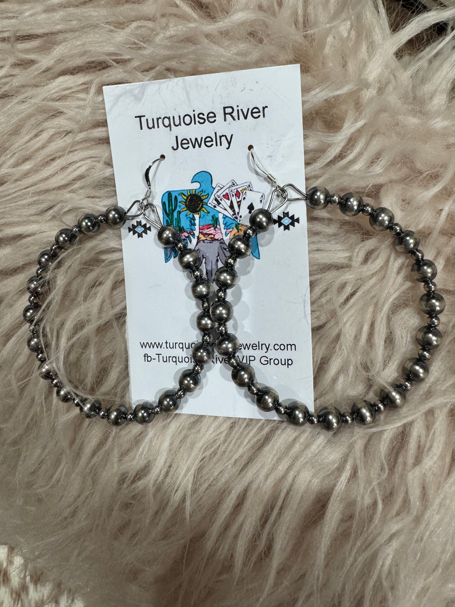 Sterling Silver Pearl Hoop Earrings