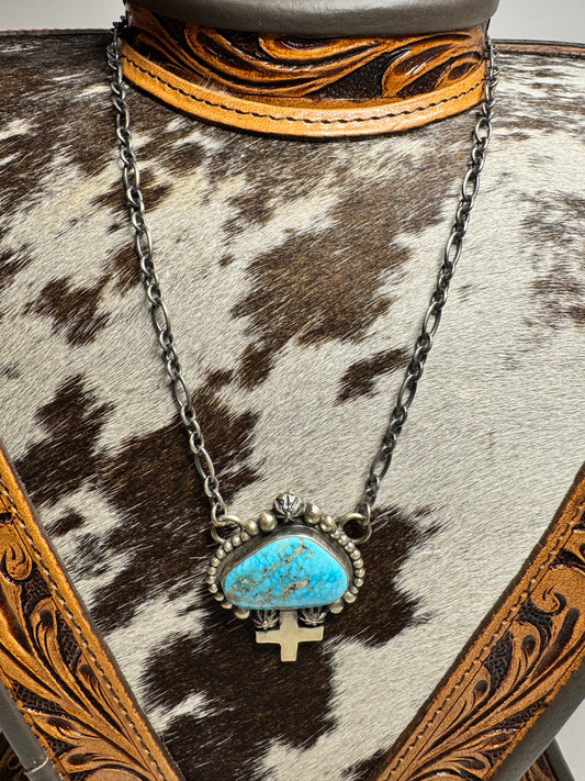 Water Web Kingman Cross Necklace