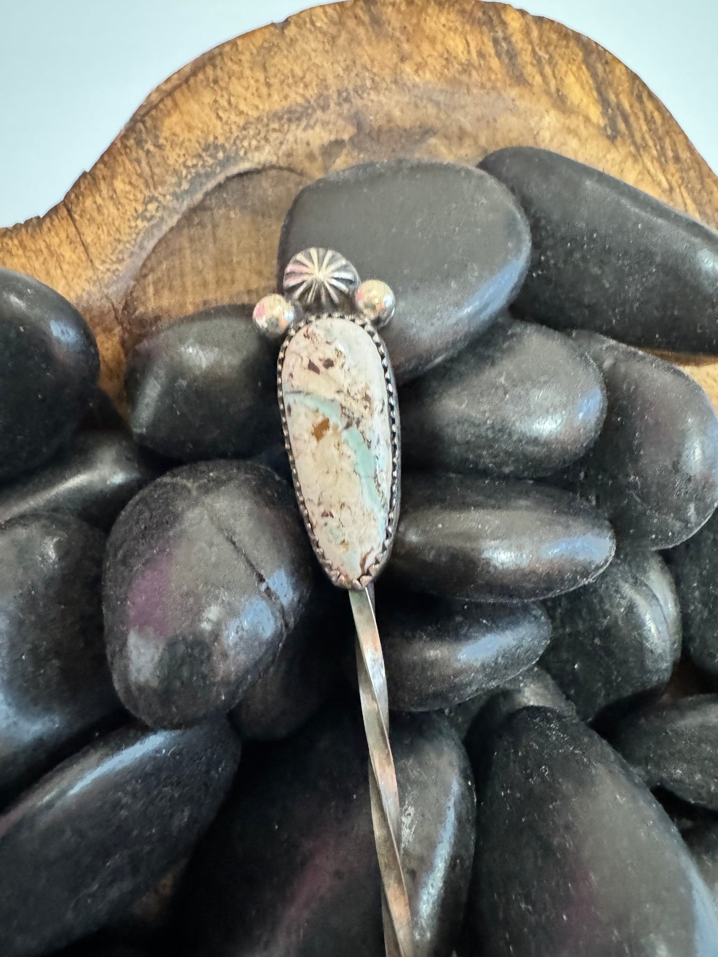 Sterling Silver & Royston Ribbon Hat Pick