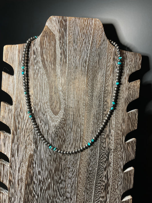 Sterling Silver Pearls With Turquoise