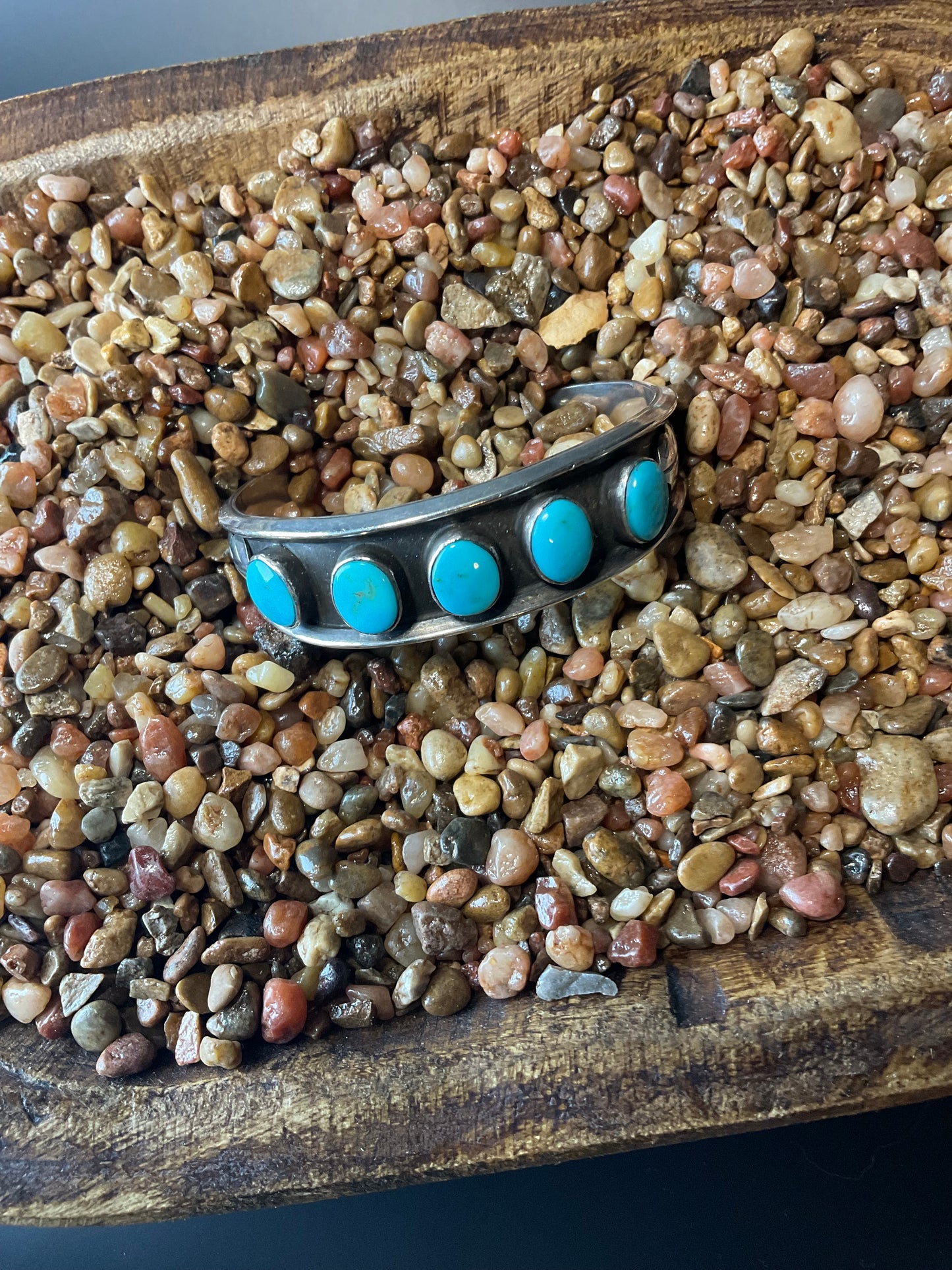 Kingman Turquoise 5 Stone Cuff