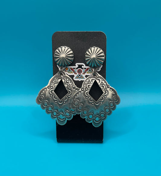 Sterling Silver & Concho Earrings