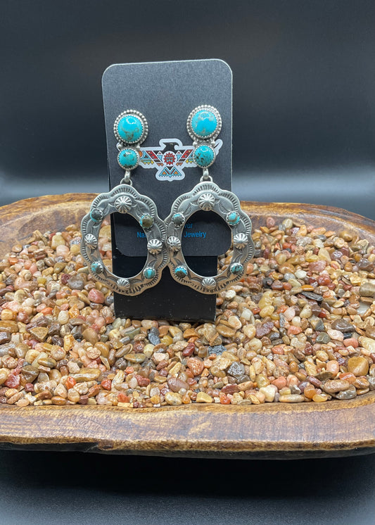 Turquoise Concho Earrings