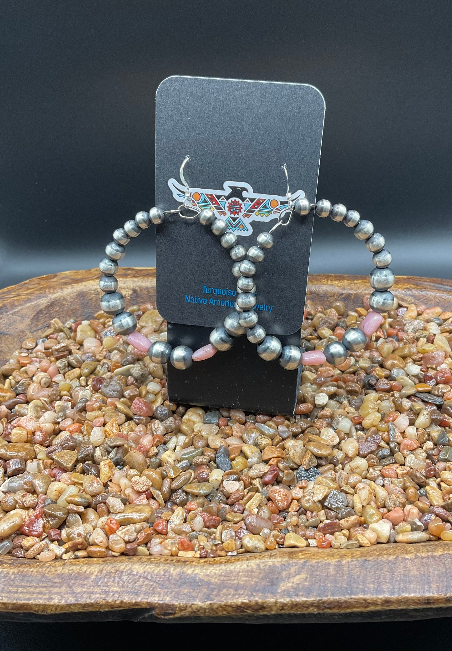 Pink Conch Pearl Hoop Earrings