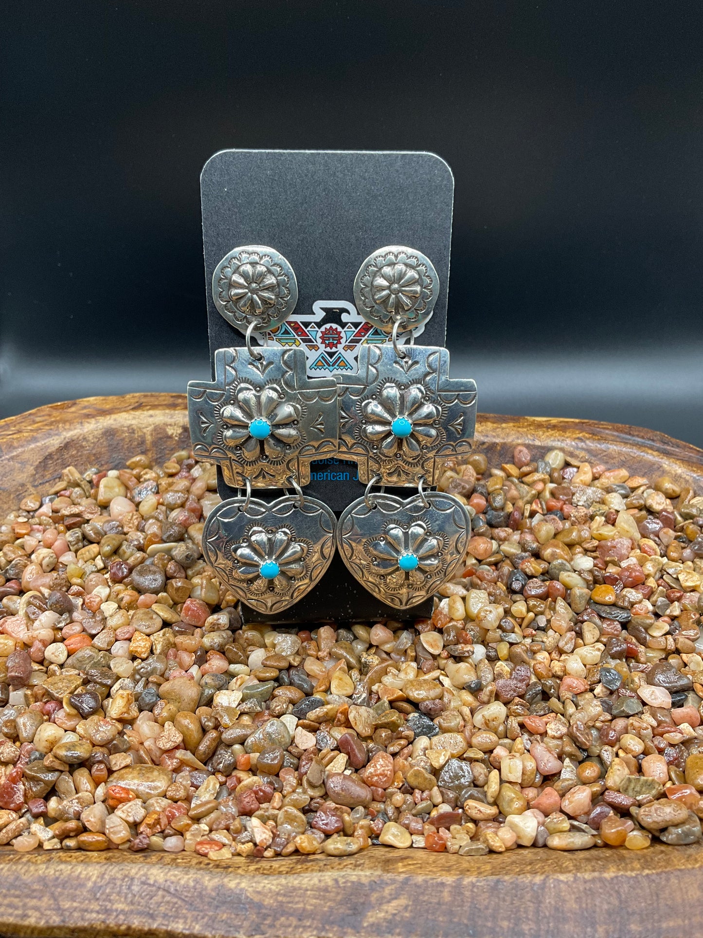 Turquoise Concho Earrings