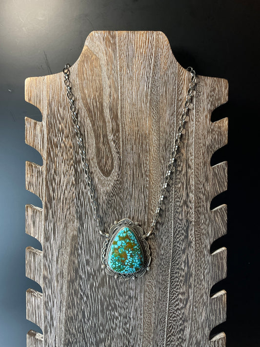 Kingman Spider Web Turquoise Necklace