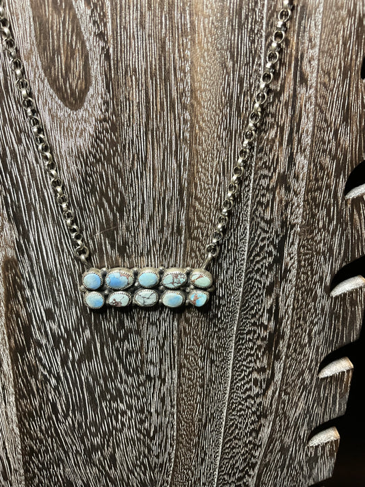 Golden Hills Turquoise Multi Stone Bar Necklace