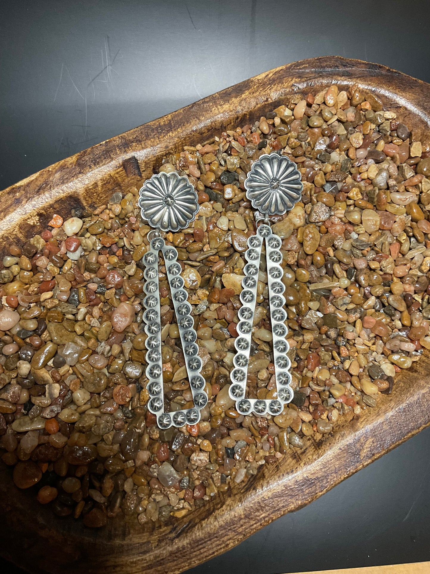 Sterling Silver Starshot Concho Earrings