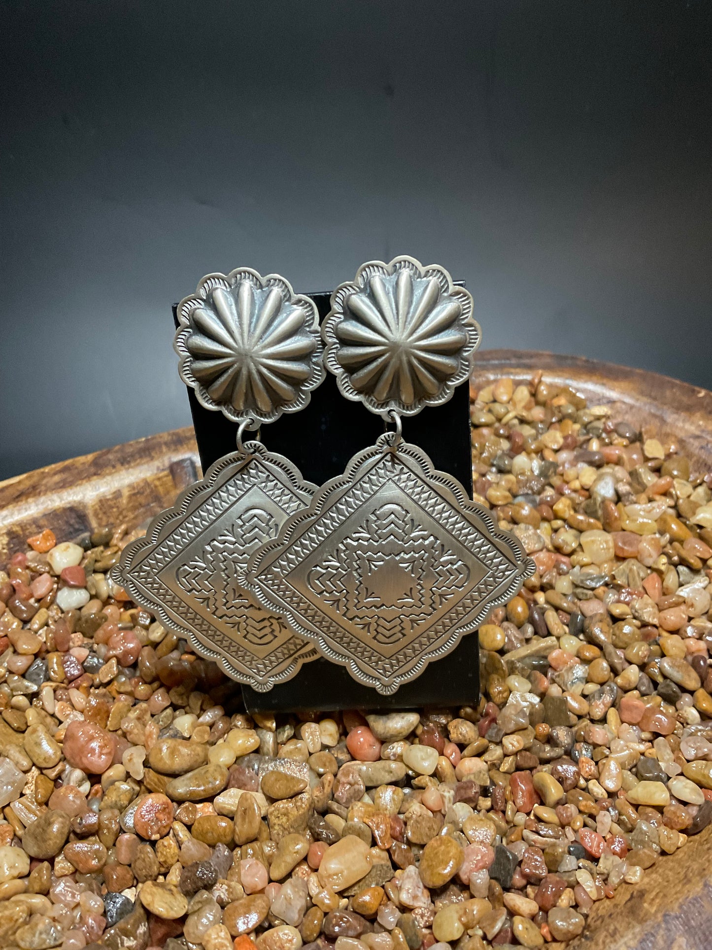 Sterling Silver & Concho Earrings