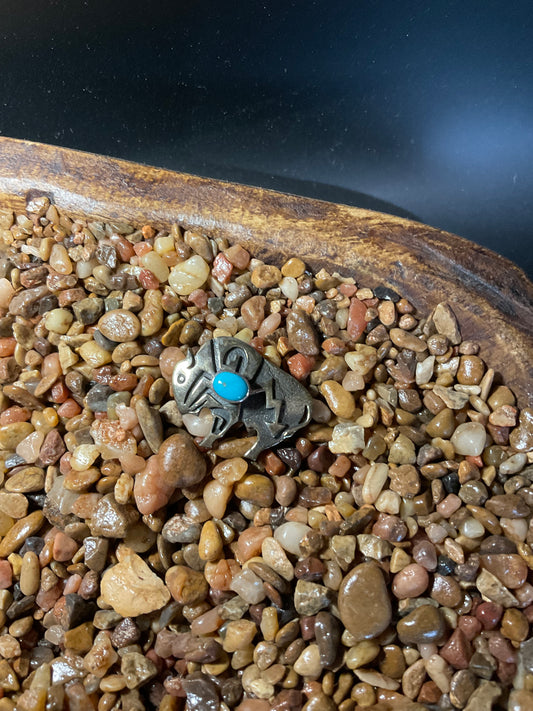 Kingman Sterling Silver Buffalo Pin