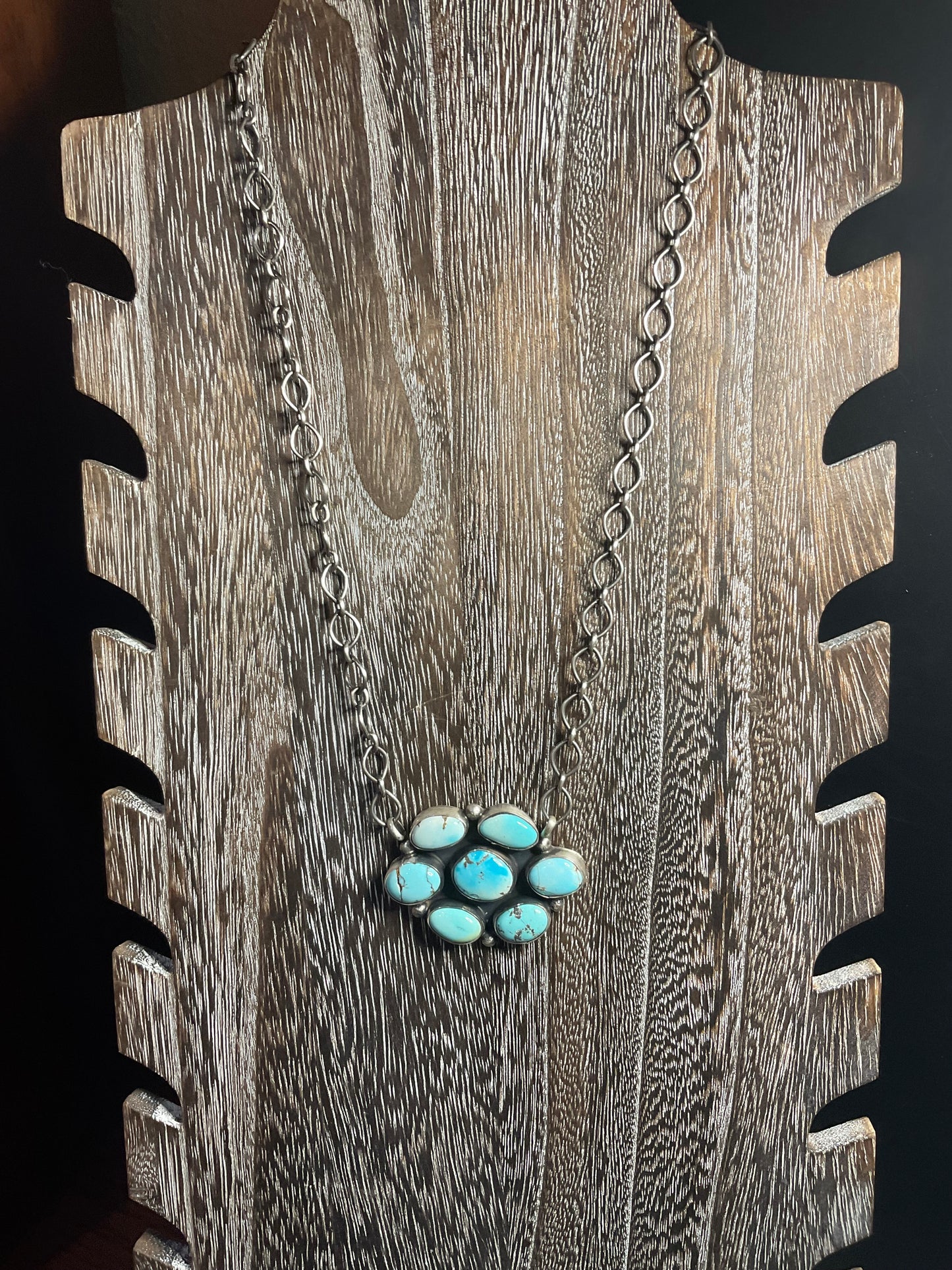 Lone Mountain Turquoise Cluster Necklace