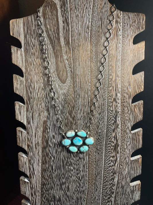 Lone Mountain Turquoise Cluster Necklace
