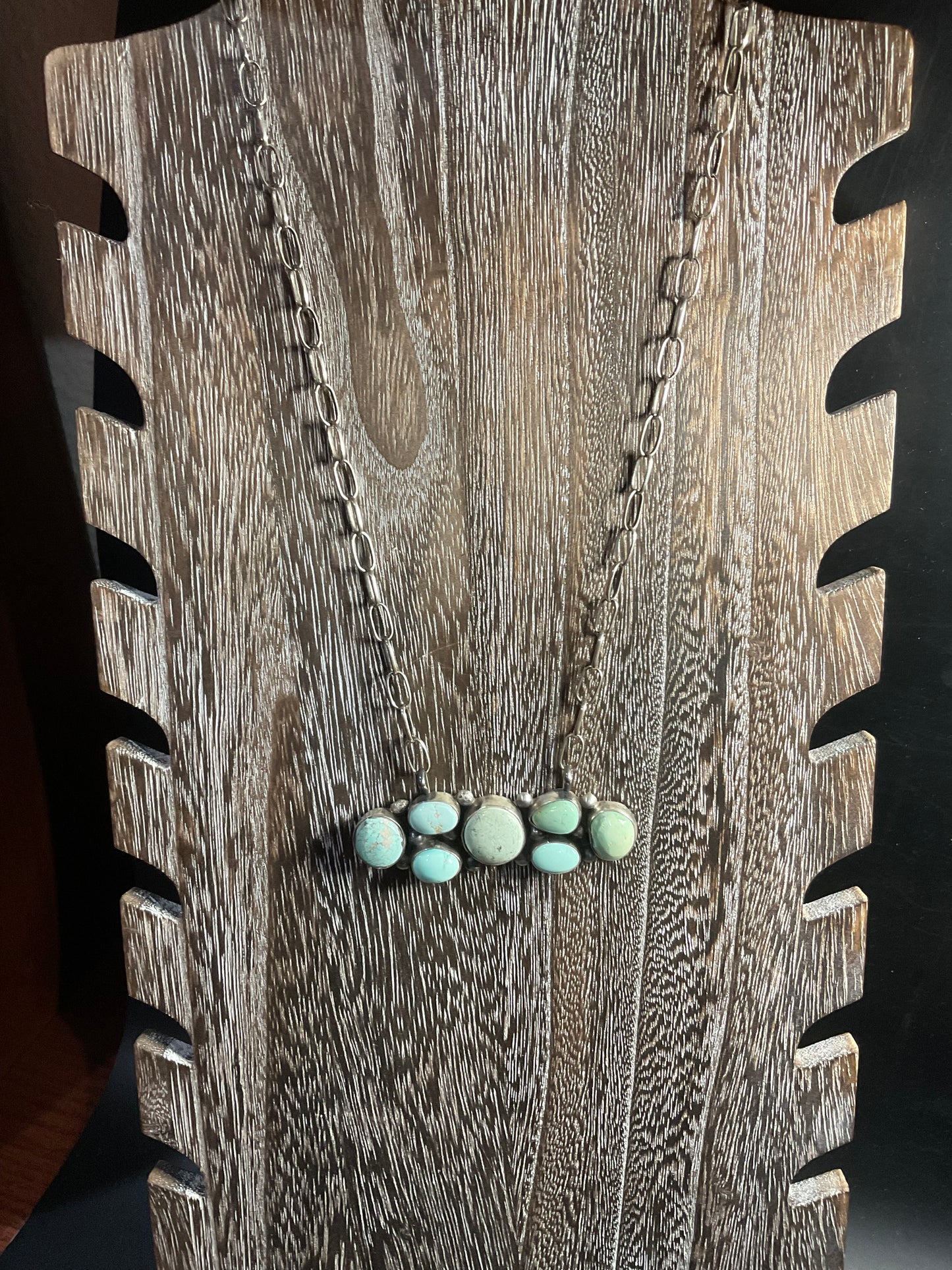 Lone Mountain Turquoise Multi Stone Bar Necklace