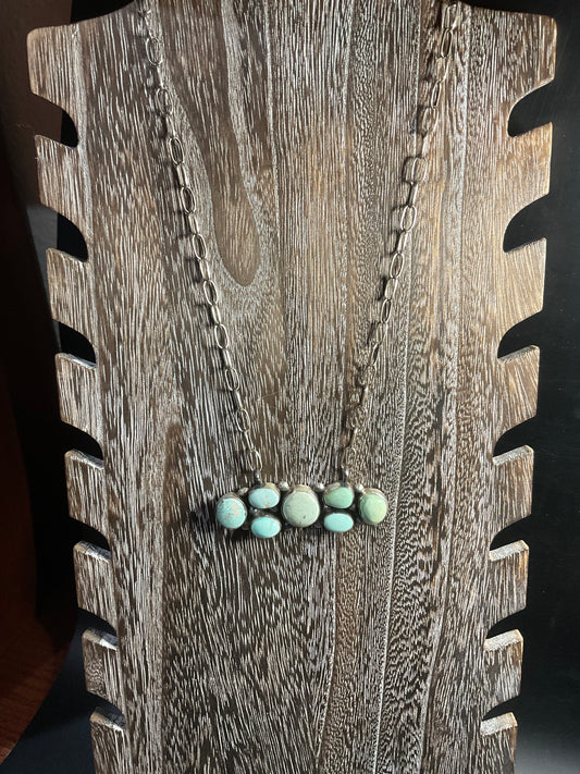 Lone Mountain Turquoise Multi Stone Bar Necklace