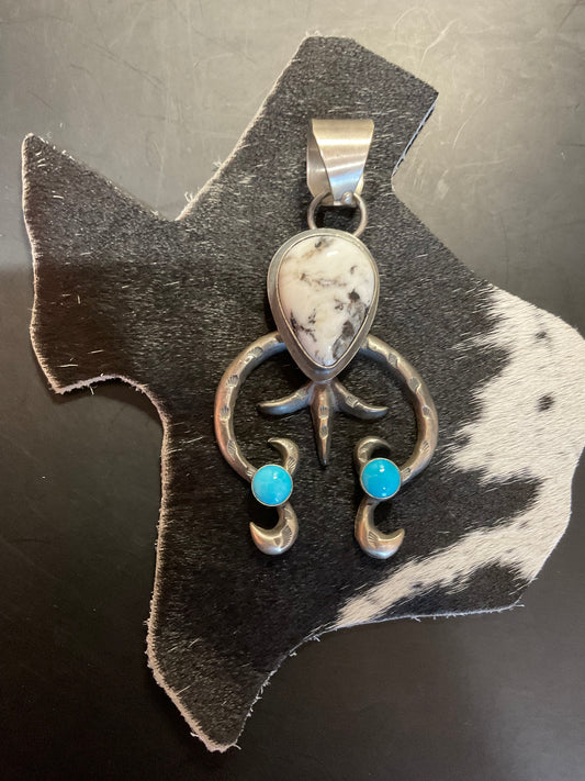 White Buffalo & Sleeping Beauty Naja Pendant