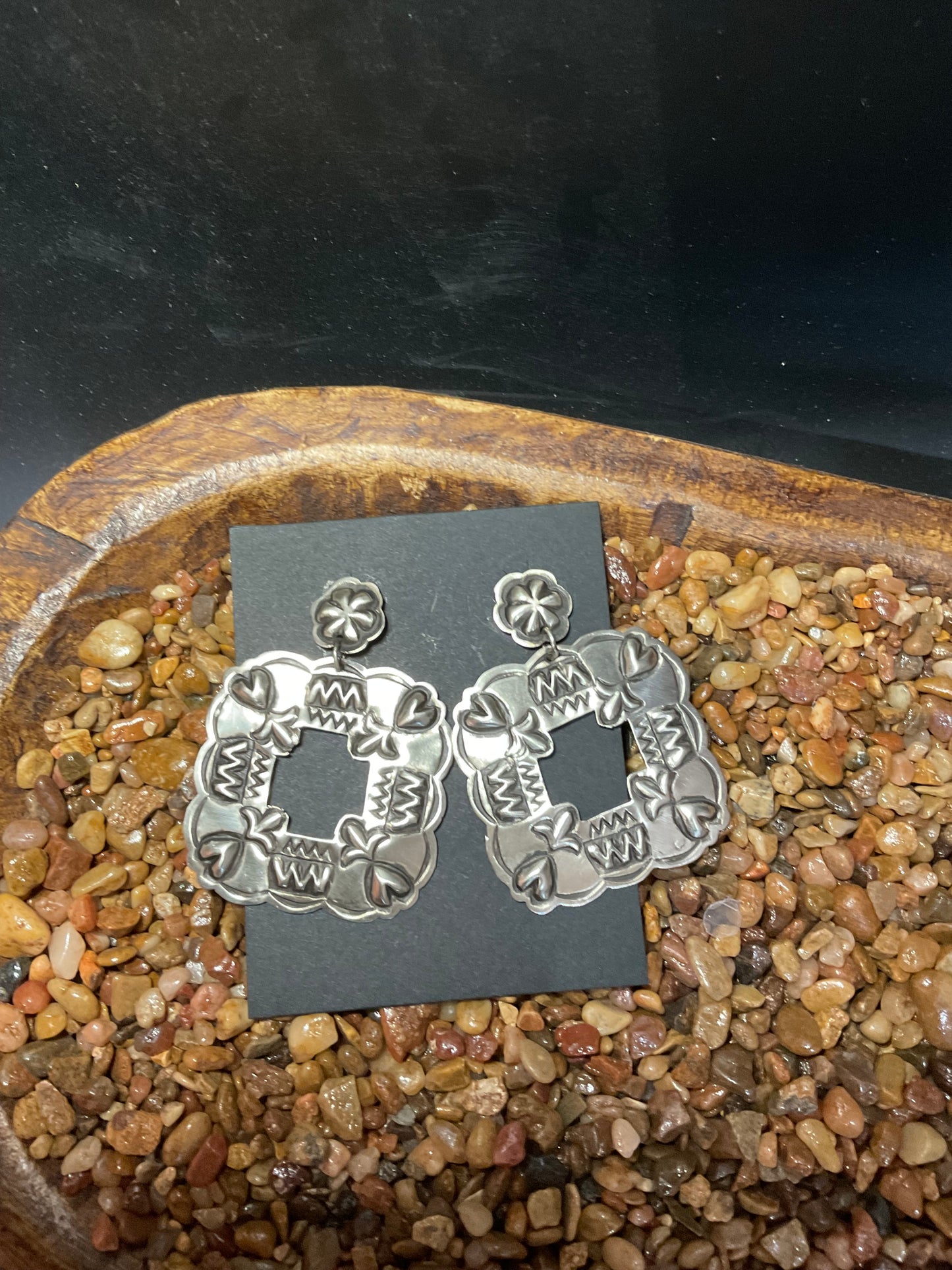Sterling Silver & Concho Earrings
