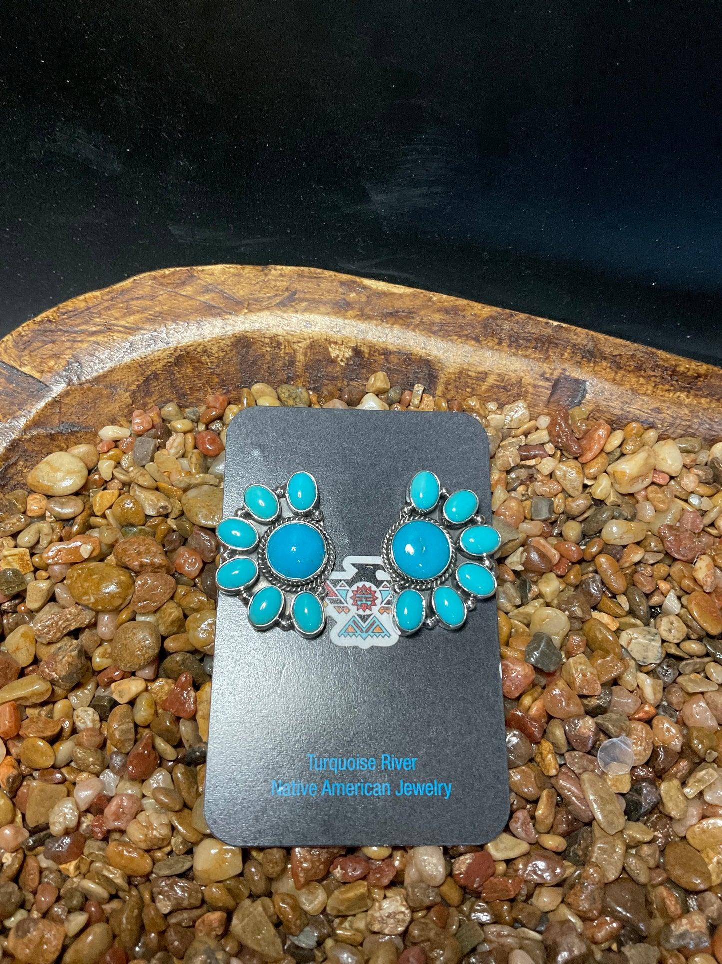 Half Cluster Stud Earrings
