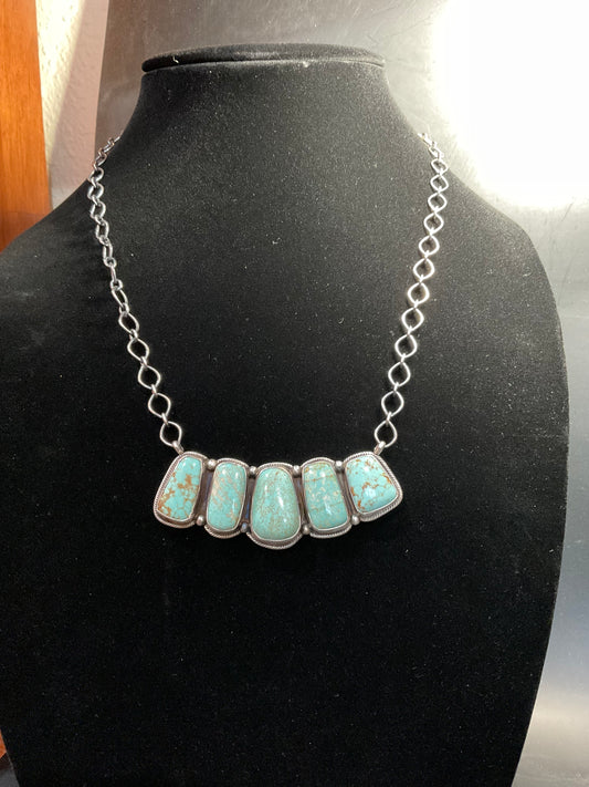 Mine #8 Turquoise Multi Stone Bar Necklace
