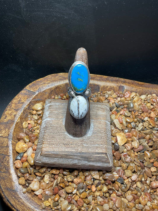 Sonoran Turquoise & White Buffalo Ring